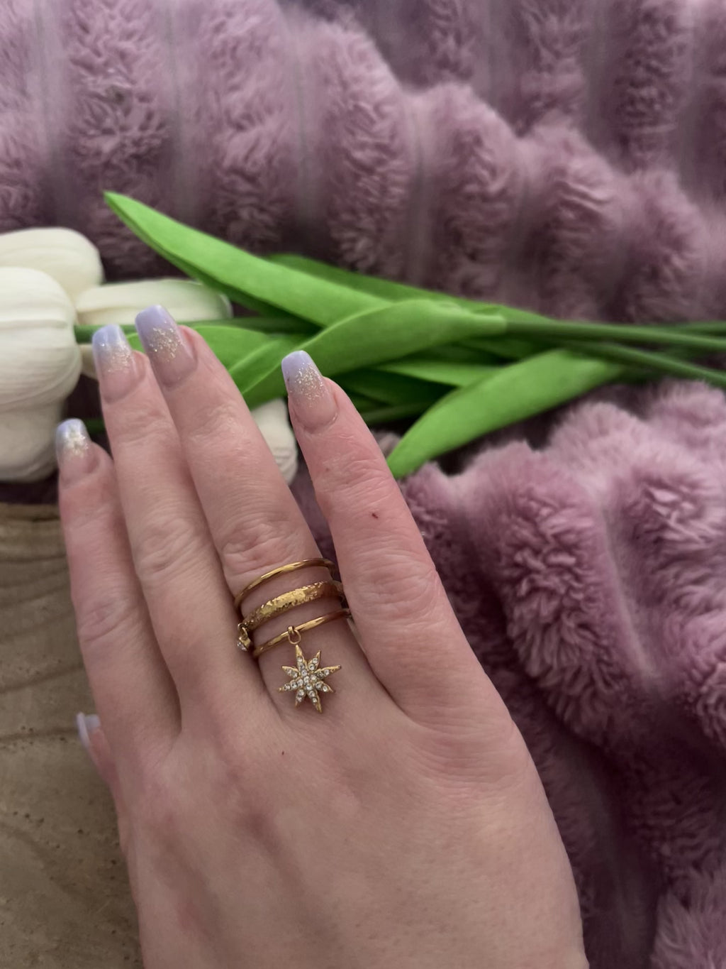 Bague breloque stars